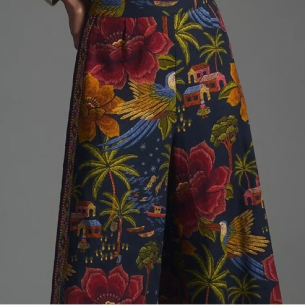 FARM RIO PRINTED WIDE-LEG PANTS SIZE S MULTICOLOR NWT SOLD OUT - Picture 6 of 14